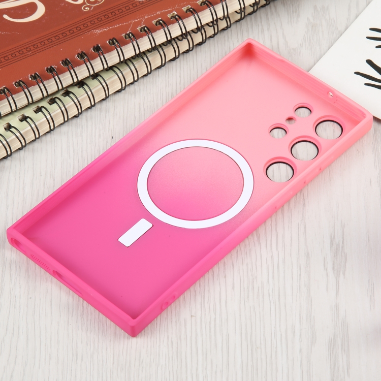 For Samsung Galaxy S23+ 5G Liquid TPU Silicone Gradient MagSafe Phone Case(Pink Red) For Samsung Galaxy S23+ 5G Liquid TPU Silicone Gradient MagSafe Phone Case(Pink Red)