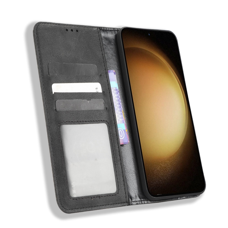 For Samsung Galaxy S23+ 5G Magnetic Buckle Retro Texture Leather Phone Case(Black) For Samsung Galaxy S23+ 5G Magnetic Buckle Retro Texture Leather Phone Case(Black)