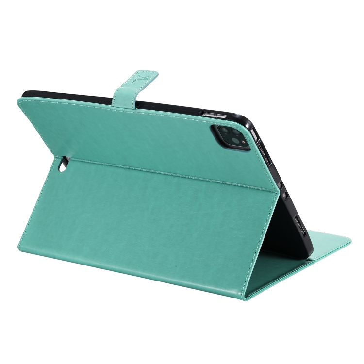 For iPad Pro 11 (2020) Pressed Printing Woman and Cat Pattern Horizontal Flip Leather Tablet Case with Holder & Card Slots & Wallet(Green) For iPad Pro 11 (2020) Pressed Printing Woman and Cat Pattern Horizontal Flip Leather Tablet Case with Holder & Card Slots & Wallet(Green)