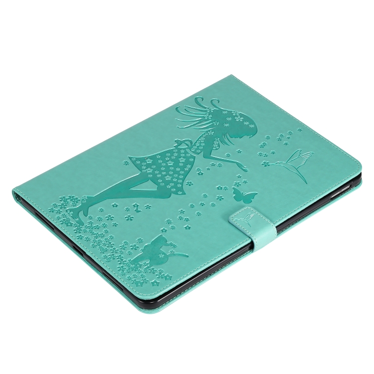 For iPad Pro 11 (2020) Pressed Printing Woman and Cat Pattern Horizontal Flip Leather Tablet Case with Holder & Card Slots & Wallet(Green) For iPad Pro 11 (2020) Pressed Printing Woman and Cat Pattern Horizontal Flip Leather Tablet Case with Holder & Card Slots & Wallet(Green)