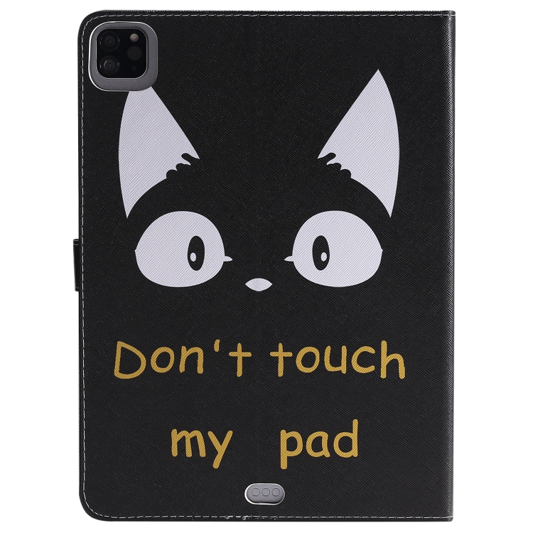 For iPad Pro 11 (2020) Colored Drawing Horizontal Flip Leather Tablet Case with Holder & Card Slot & Wallet(Cat Ears)