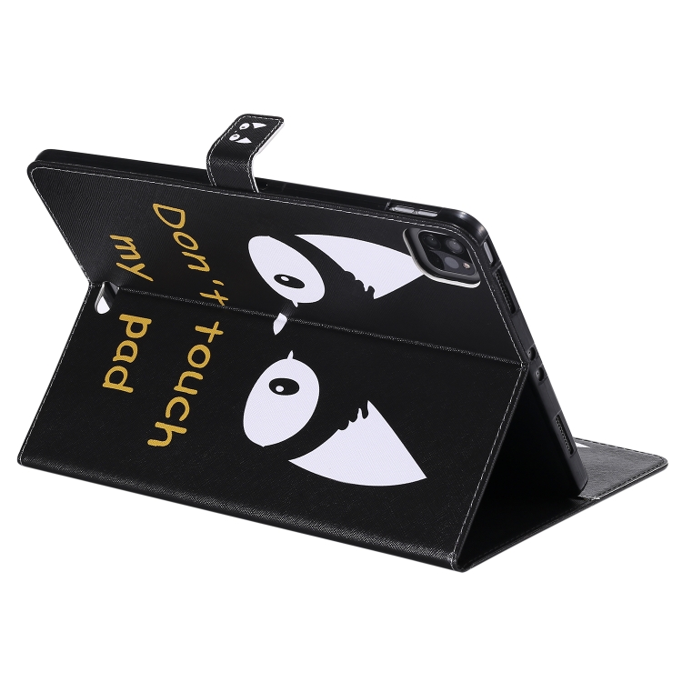 For iPad Pro 11 (2020) Colored Drawing Horizontal Flip Leather Tablet Case with Holder & Card Slot & Wallet(Cat Ears)