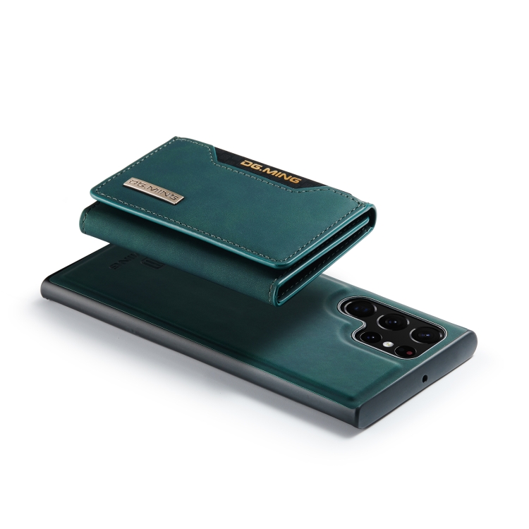 For Samsung Galaxy S23 Ultra 5G DG.MING M2 Series 3-Fold Multi Card Bag + Phone Case(Green)