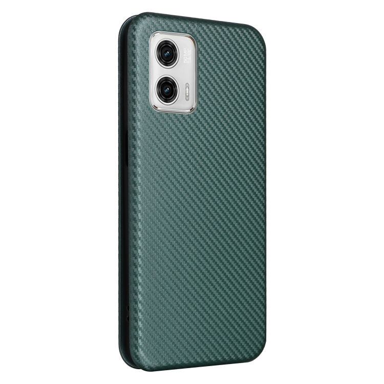 For Motorola Moto G84 5G Carbon Fiber Texture Flip Leather Phone Case(Green)