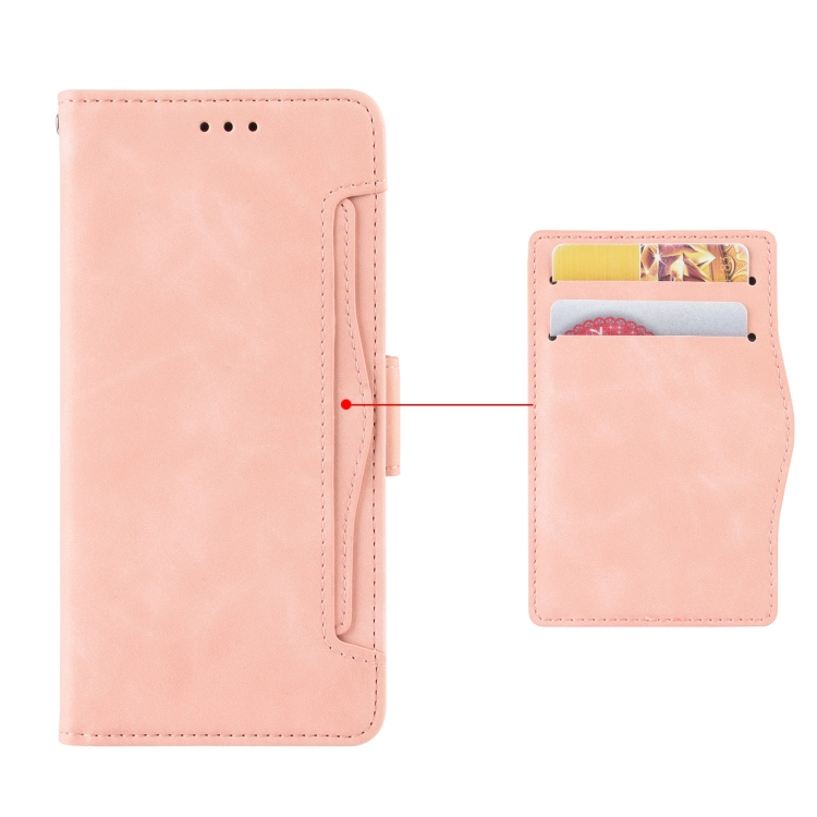 For Samsung Galaxy S23 Ultra 5G Skin Feel Calf Texture Card Slots Leather Phone Case(Pink) For Samsung Galaxy S23 Ultra 5G Skin Feel Calf Texture Card Slots Leather Phone Case(Pink)
