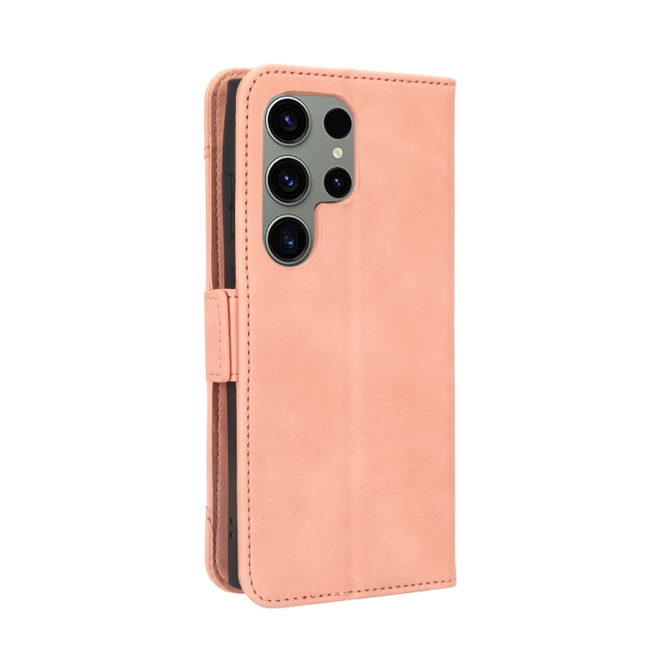 For Samsung Galaxy S23 Ultra 5G Skin Feel Calf Texture Card Slots Leather Phone Case(Pink) For Samsung Galaxy S23 Ultra 5G Skin Feel Calf Texture Card Slots Leather Phone Case(Pink)