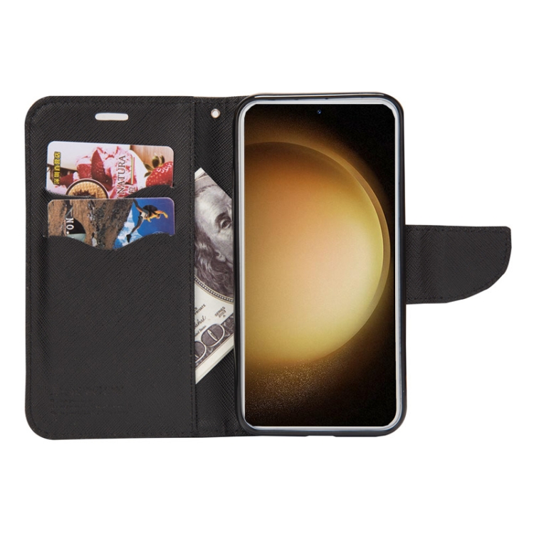 For Samsung Galaxy S21 5G Mercury Contrast Color Splicing Leather Phone Case(Black) For Samsung Galaxy S21 5G Mercury Contrast Color Splicing Leather Phone Case(Black)