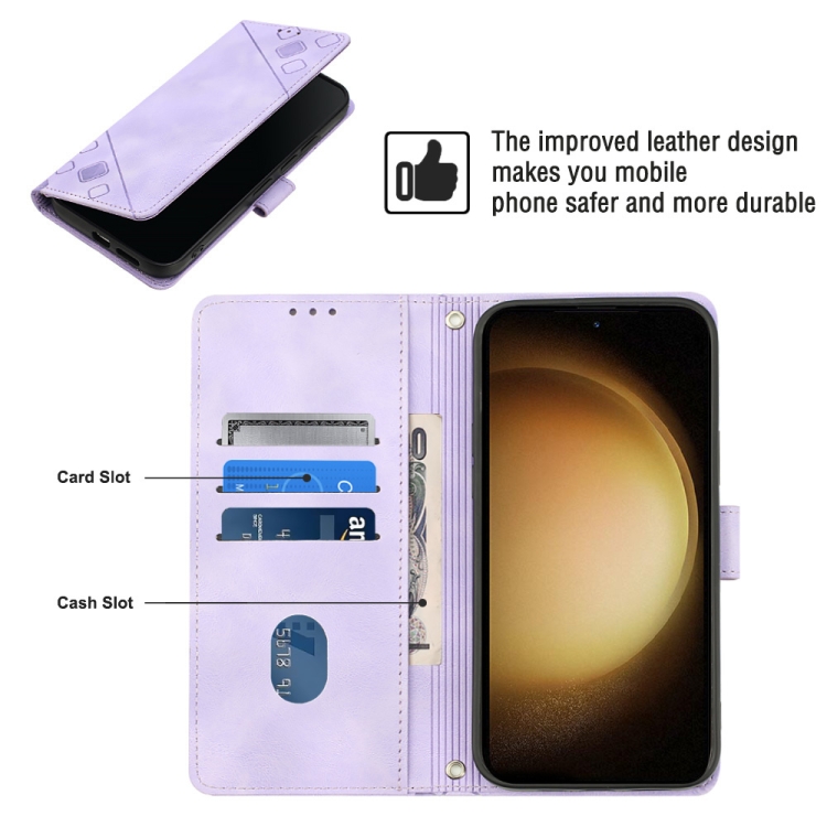 For Samsung Galaxy S23+ 5G Skin-feel Embossed Leather Phone Case(Light Purple) For Samsung Galaxy S23+ 5G Skin-feel Embossed Leather Phone Case(Light Purple)