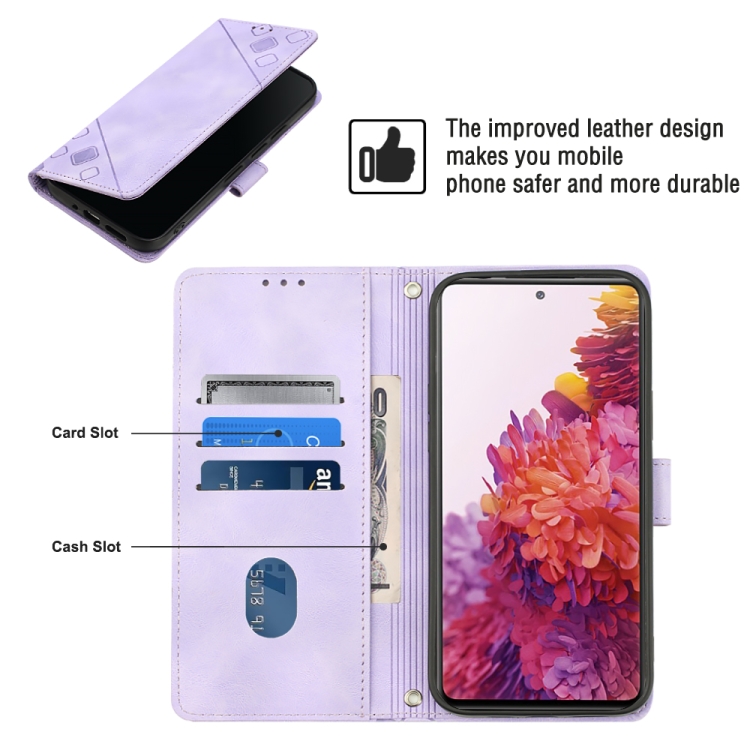 For Samsung Galaxy S20 FE / S20 2022 Skin-feel Embossed Leather Phone Case(Light Purple) For Samsung Galaxy S20 FE / S20 2022 Skin-feel Embossed Leather Phone Case(Light Purple)