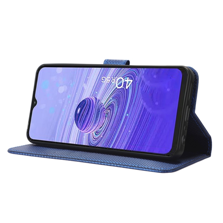 Para TCL 40 XE 5G / 40 NxtPaper 5G Funda de cuero con textura de diamante  (azul)