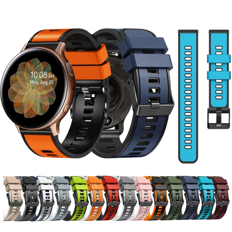 Pour Garmin Forerunner 158 20 mm Bracelet de montre en silicone de couleur  unie lisse (orange)