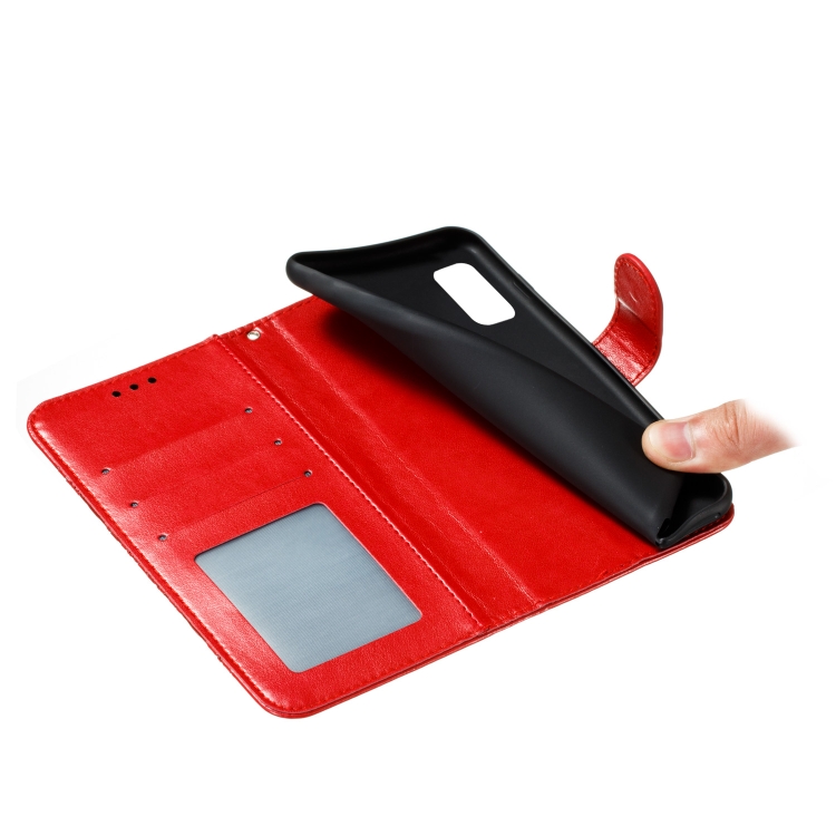 For Galaxy A41 Mandala Embossing Pattern Horizontal Flip PU Leather Case with Holder & Card Slots & Walle & Lanyard(Red) For Galaxy A41 Mandala Embossing Pattern Horizontal Flip PU Leather Case with Holder & Card Slots & Walle & Lanyard(Red)