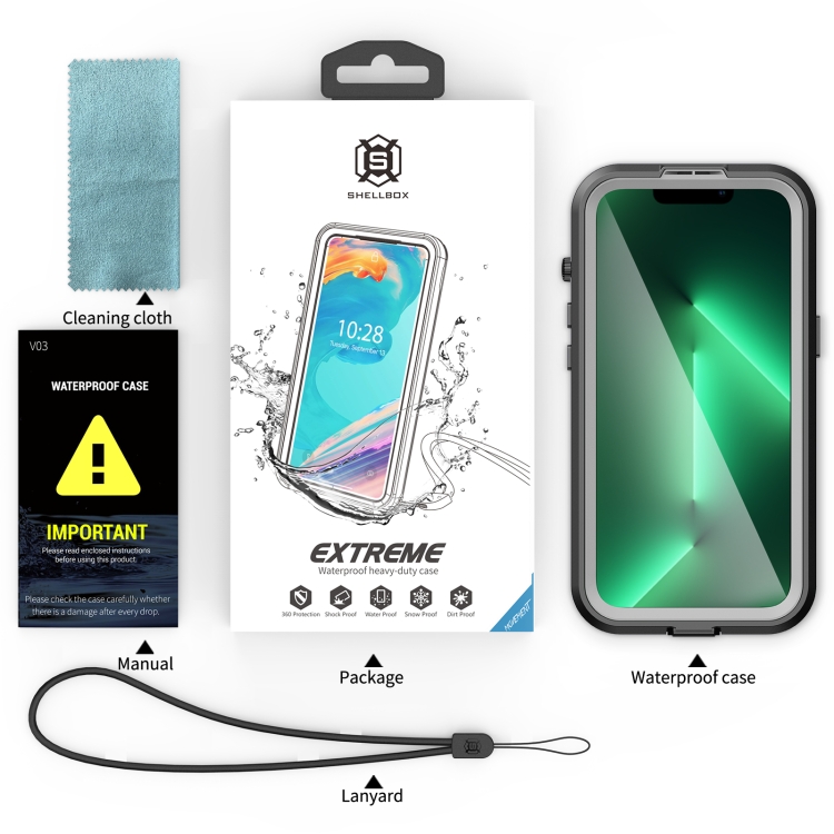 For iPhone 14 Plus RedPepper Ares 360 Full Body Rugged IPX68 Life Waterproof Magsafe Phone Case(Black) For iPhone 14 Plus RedPepper Ares 360 Full Body Rugged IPX68 Life Waterproof Magsafe Phone Case(Black)