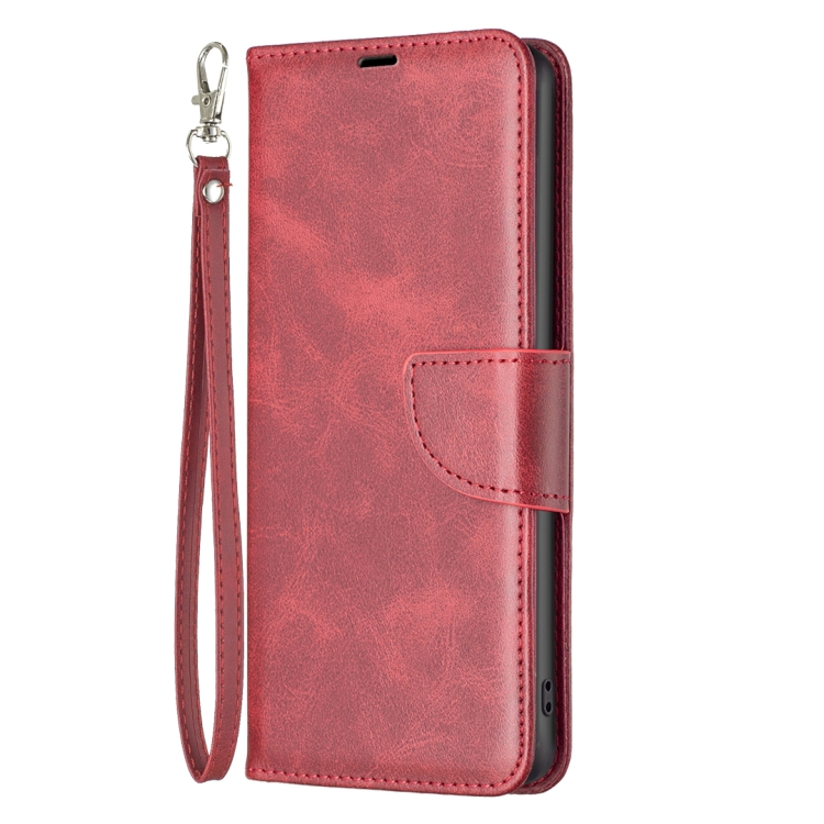 Para Xiaomi Redmi Note 13 4G Funda para teléfono de cuero con tapa de color  puro con textura de piel de cordero global (rojo)