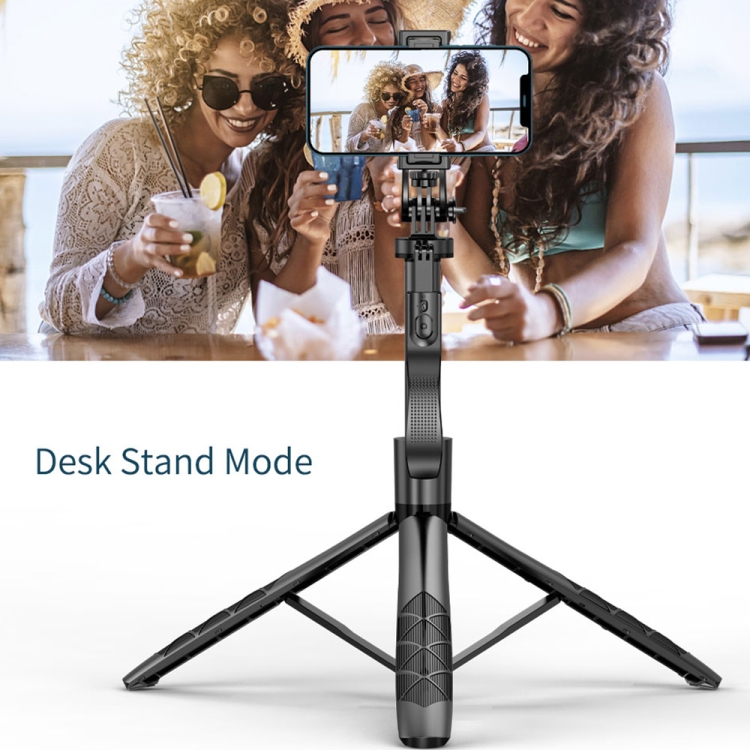 Plegado inalámbrico Selfie Stick Trípode Bluetooth Obturador remoto  Rellenar luz aleación de aluminio Selfie Stck