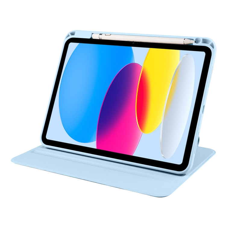 For iPad 10th Gen 10.9 2022 Acrylic 360 Degree Rotation Holder Tablet Leather Case(Ice Blue) For iPad 10th Gen 10.9 2022 Acrylic 360 Degree Rotation Holder Tablet Leather Case(Ice Blue)