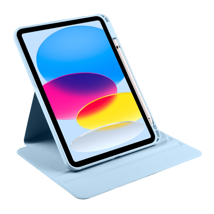 For iPad 10th Gen 10.9 2022 Acrylic 360 Degree Rotation Holder Tablet Leather Case(Ice Blue) For iPad 10th Gen 10.9 2022 Acrylic 360 Degree Rotation Holder Tablet Leather Case(Ice Blue)
