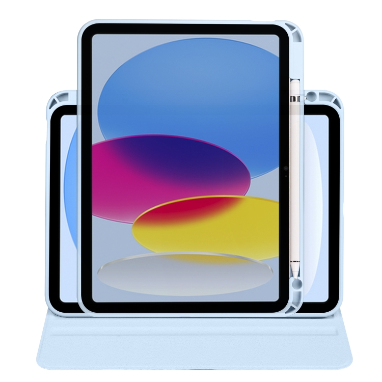 For iPad 10th Gen 10.9 2022 Acrylic 360 Degree Rotation Holder Tablet Leather Case(Ice Blue) For iPad 10th Gen 10.9 2022 Acrylic 360 Degree Rotation Holder Tablet Leather Case(Ice Blue)