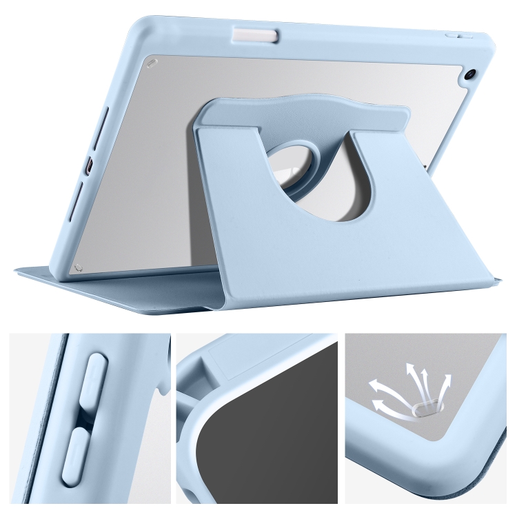 For iPad 10.2 2022 / 2021 / 2020 / 2019 Acrylic 360 Degree Rotation Holder Tablet Leather Case(Ice Blue) For iPad 10.2 2022 / 2021 / 2020 / 2019 Acrylic 360 Degree Rotation Holder Tablet Leather Case(Ice Blue)