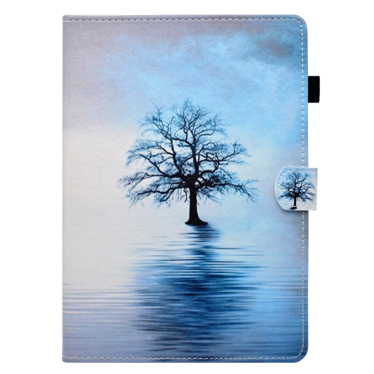 For iPad Air / Air 2 / iPad 9.7 / 2017 / 2018 Painted Horizontal Flat Leather Case with Sleep Function & Card Slot & Buckle Anti-skid Strip & Bracket & Wallet(Tree in Water)