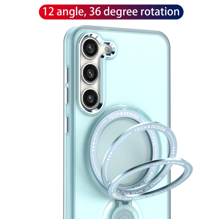 For Samsung Galaxy S23 5G 360 Degree Rotation Holder MagSafe Magnetic Phone Case(Purple)