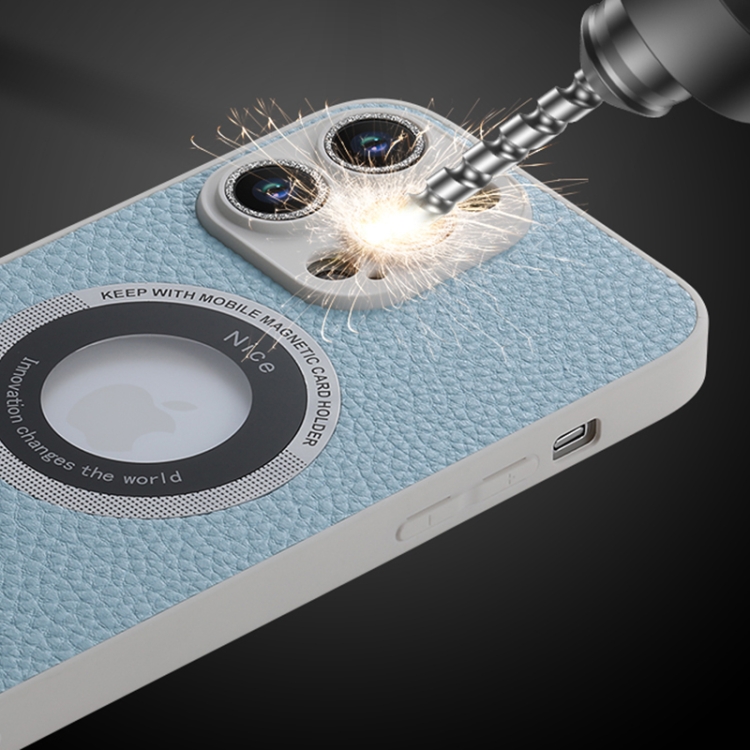 适用于 iPhone 14 Pro 闪粉镜头MagSafe磁吸手机壳（浅蓝色） - B6