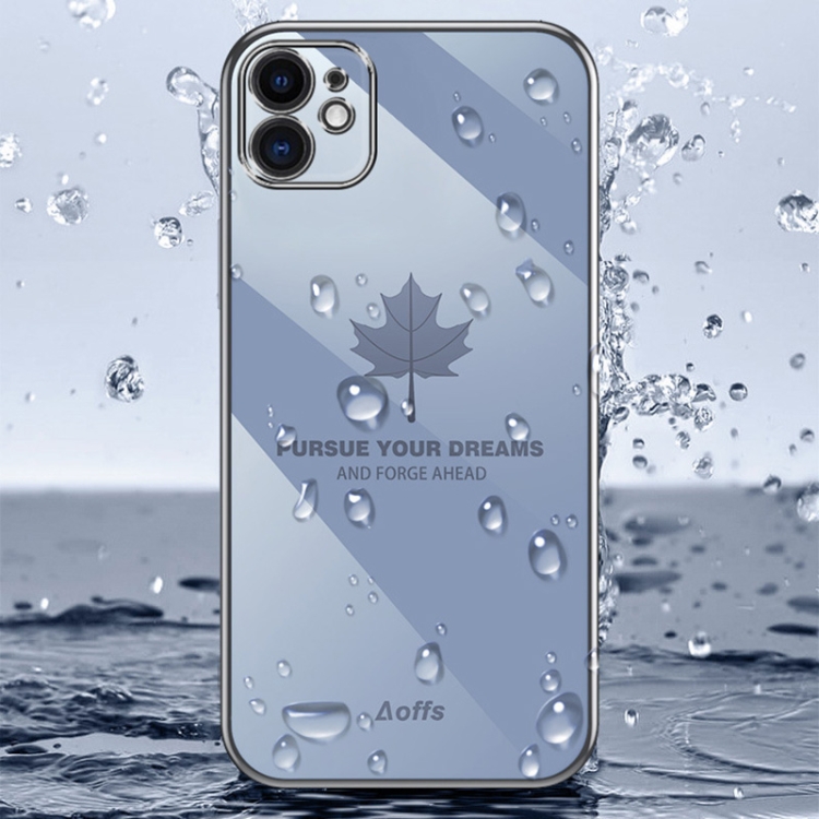 For Samsung Galaxy S23 Ultra 5G 9D Plating Maple Leaf Silicone Phone Case with Strap(Black) For Samsung Galaxy S23 Ultra 5G 9D Plating Maple Leaf Silicone Phone Case with Strap(Black)