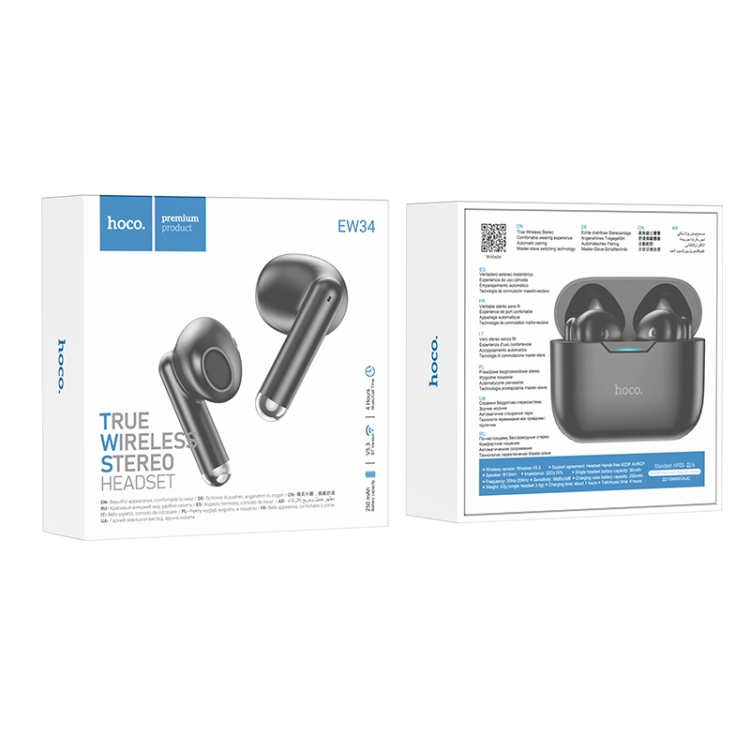 hoco EW34 True Wireless Bluetooth Earphone(Black) - 6