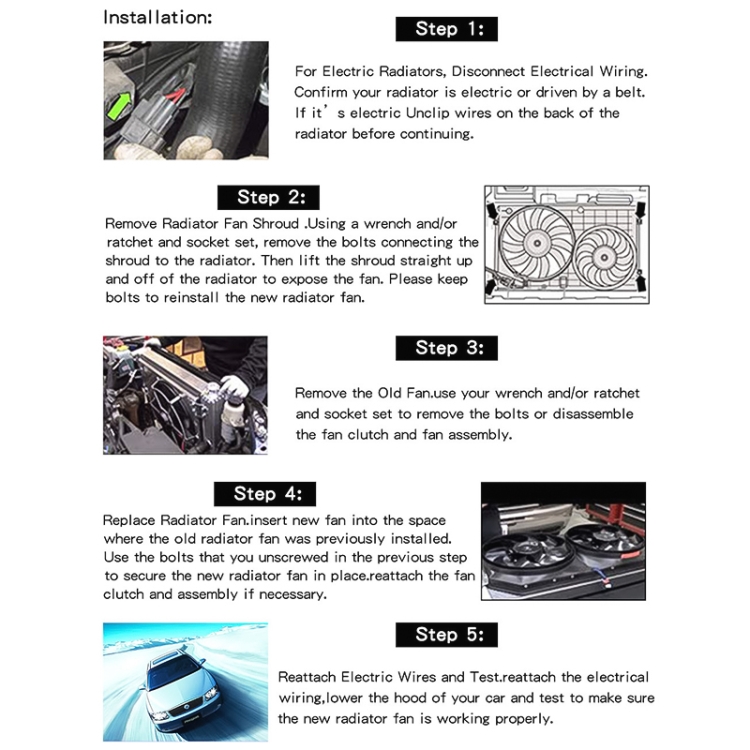 Ventilador de refrigeración de aceite de transmisión potente para coche de 12 pulgadas, 12 V, 80 W, con accesorio de montaje - 4