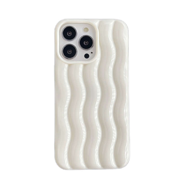 For iPhone 14 Pro Varnishing 3D Water Wave Texture Phone Case(Brown) For iPhone 14 Pro Varnishing 3D Water Wave Texture Phone Case(Brown)