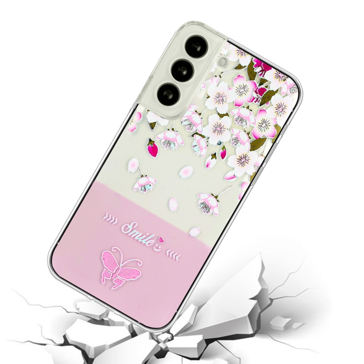 For Samsung Galaxy S23+ 5G Bronzing Butterfly Flower TPU Phone Case(Peach Blossoms) For Samsung Galaxy S23+ 5G Bronzing Butterfly Flower TPU Phone Case(Peach Blossoms)