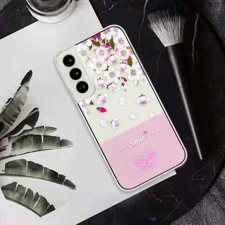 For Samsung Galaxy S23+ 5G Bronzing Butterfly Flower TPU Phone Case(Peach Blossoms) For Samsung Galaxy S23+ 5G Bronzing Butterfly Flower TPU Phone Case(Peach Blossoms)