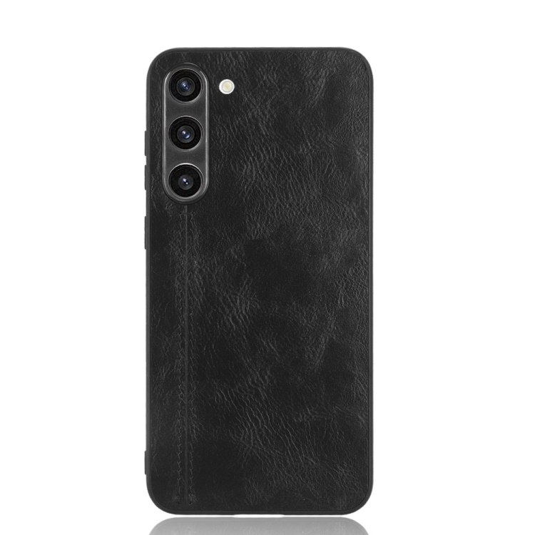 For Samsung Galaxy S23+ 5G Sewing Cow Pattern Skin PC + PU + TPU Phone Case(Black) For Samsung Galaxy S23+ 5G Sewing Cow Pattern Skin PC + PU + TPU Phone Case(Black)