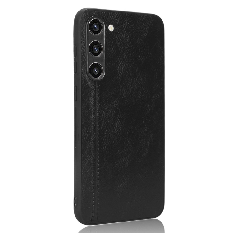 For Samsung Galaxy S23+ 5G Sewing Cow Pattern Skin PC + PU + TPU Phone Case(Black) For Samsung Galaxy S23+ 5G Sewing Cow Pattern Skin PC + PU + TPU Phone Case(Black)
