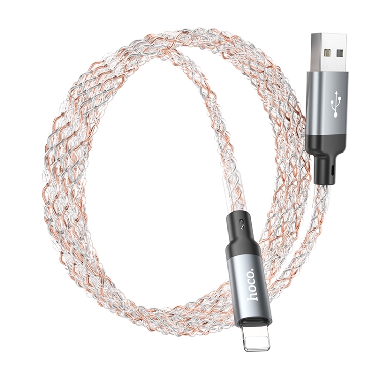 hoco U112 2.4A USB to 8 Pin Luminous Data Cable, Length: 1m(Grey) hoco U112 2.4A USB to 8 Pin Luminous Data Cable, Length: 1m(Grey)