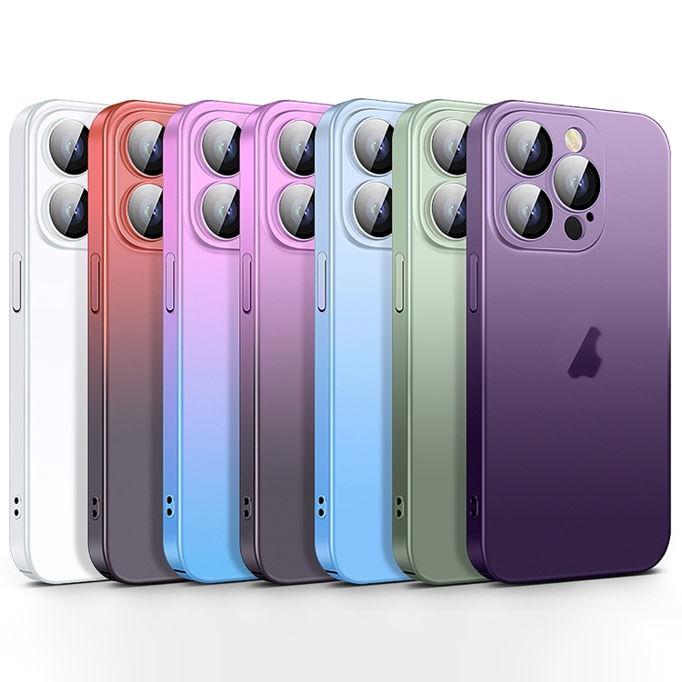 For iPhone 14 Skin Feel Frosted Gradient Phone Case(Purple) For iPhone 14 Skin Feel Frosted Gradient Phone Case(Purple)