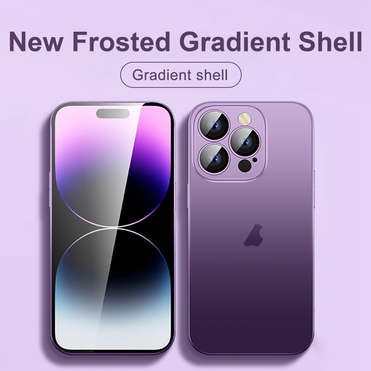 For iPhone 14 Skin Feel Frosted Gradient Phone Case(Purple) For iPhone 14 Skin Feel Frosted Gradient Phone Case(Purple)