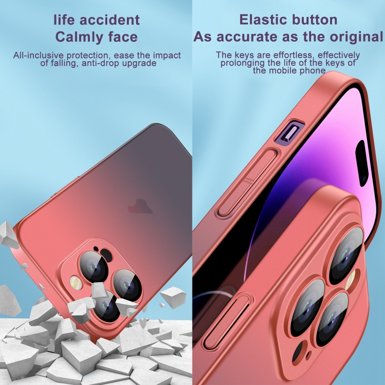 For iPhone 14 Skin Feel Frosted Gradient Phone Case(Purple) For iPhone 14 Skin Feel Frosted Gradient Phone Case(Purple)