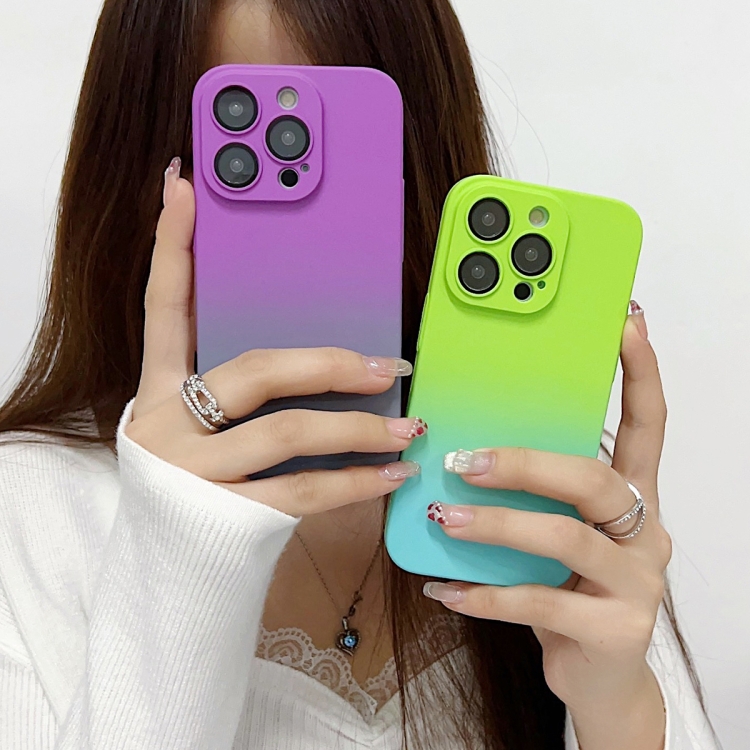 For iPhone 12 Skin Feel Gradient Phone Case(Light Orange + Yellow) For iPhone 12 Skin Feel Gradient Phone Case(Light Orange + Yellow)