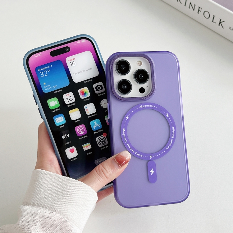 For iPhone 14 Plus Colorful Series TPU+PC Magsafe Magnetic Phone Case(Purple) For iPhone 14 Plus Colorful Series TPU+PC Magsafe Magnetic Phone Case(Purple)