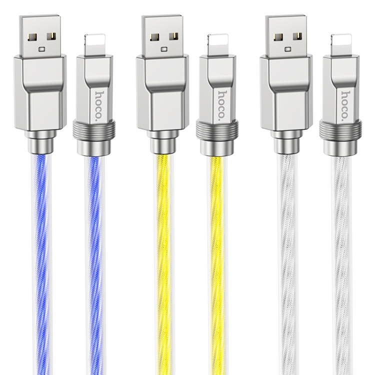 hoco U113 2.4A USB to 8 Pin Silicone Data Cable, Length: 1m(Silver) hoco U113 2.4A USB to 8 Pin Silicone Data Cable, Length: 1m(Silver)