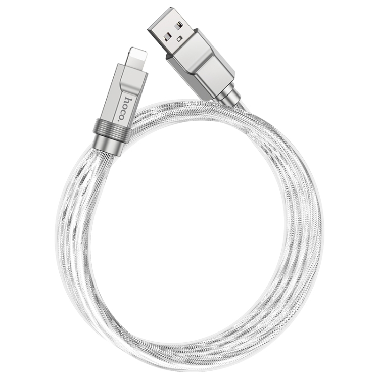 hoco U113 2.4A USB to 8 Pin Silicone Data Cable, Length: 1m(Silver) hoco U113 2.4A USB to 8 Pin Silicone Data Cable, Length: 1m(Silver)