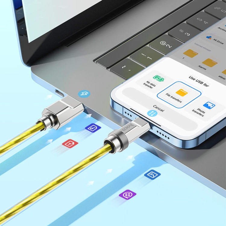 hoco U113 2.4A USB to 8 Pin Silicone Data Cable, Length: 1m(Silver) hoco U113 2.4A USB to 8 Pin Silicone Data Cable, Length: 1m(Silver)