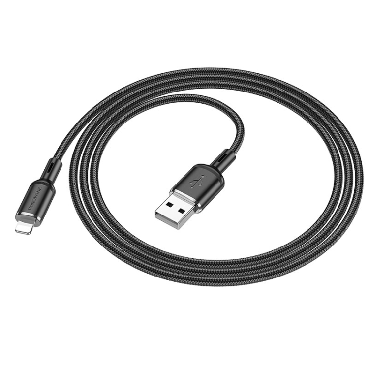 Borofone BX90 USB to 8 Pin Cyber 2.4A Charging Data Cable, Length:1m(Black) Borofone BX90 USB to 8 Pin Cyber 2.4A Charging Data Cable, Length:1m(Black)