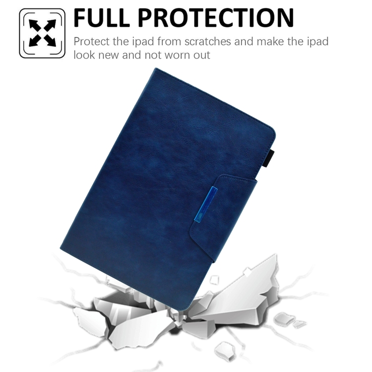 For 10 inch Suede Cross Texture Magnetic Clasp Leather Tablet Case(Blue)