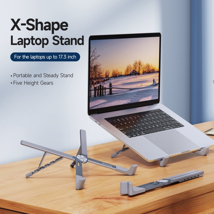 DUX DUCIS Foldable X-shaped Aluminum Laptop Stand(Lead Color) DUX DUCIS Foldable X-shaped Aluminum Laptop Stand(Lead Color)