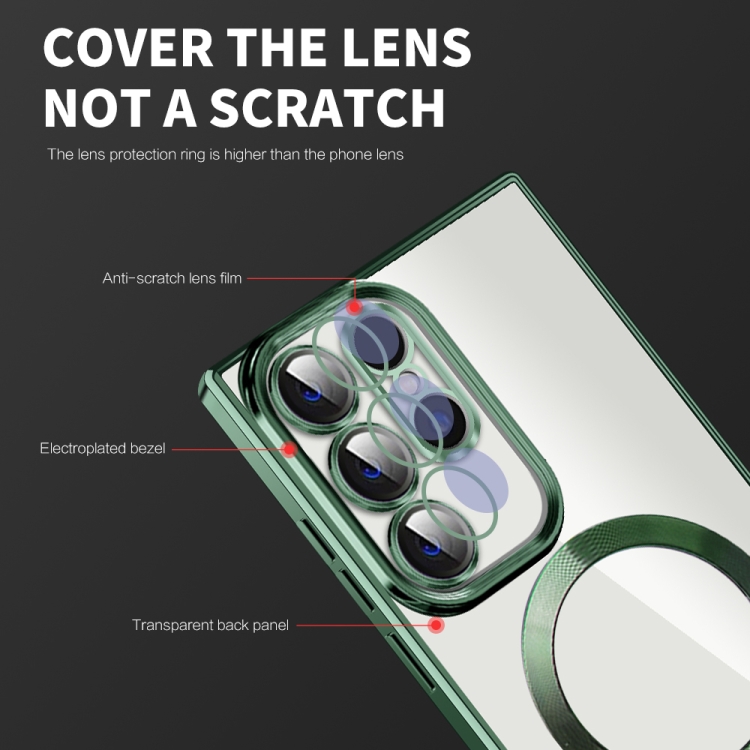For Samsung Galaxy S23 Ultra 5G CD Texture Plating TPU MagSafe Phone Case with Lens Film(Black) For Samsung Galaxy S23 Ultra 5G CD Texture Plating TPU MagSafe Phone Case with Lens Film(Black)