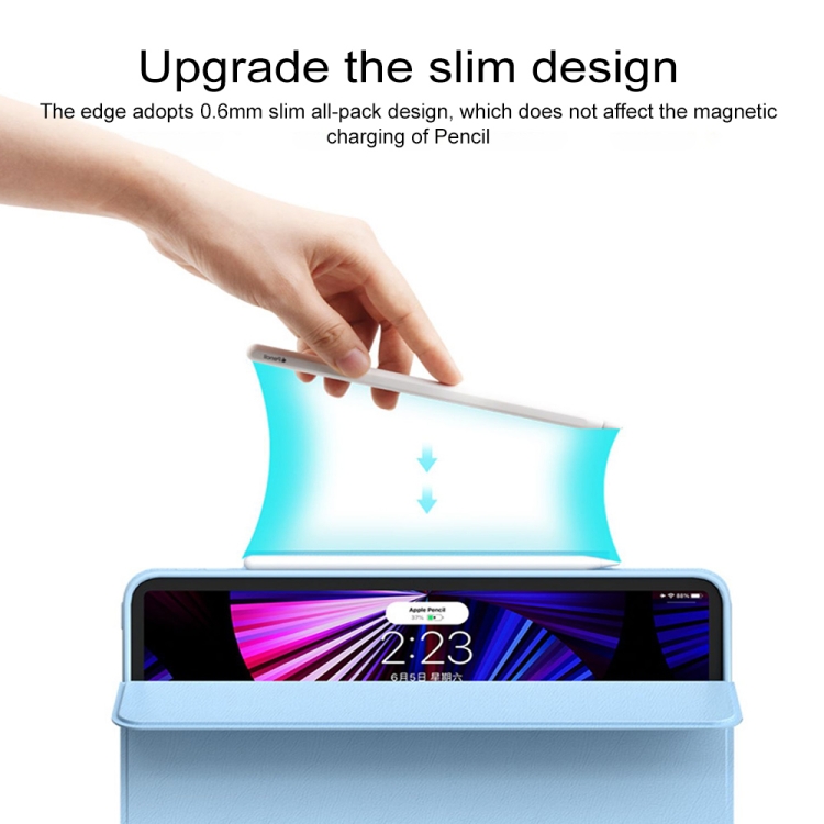 For iPad Air 11 2024 / iPad Air 2022 / 2020 10.9 / Pro 11 Pen Slot Magnetic Detachable Tablet Leather Case(Blue) For iPad Air 11 2024 / iPad Air 2022 / 2020 10.9 / Pro 11 Pen Slot Magnetic Detachable Tablet Leather Case(Blue)