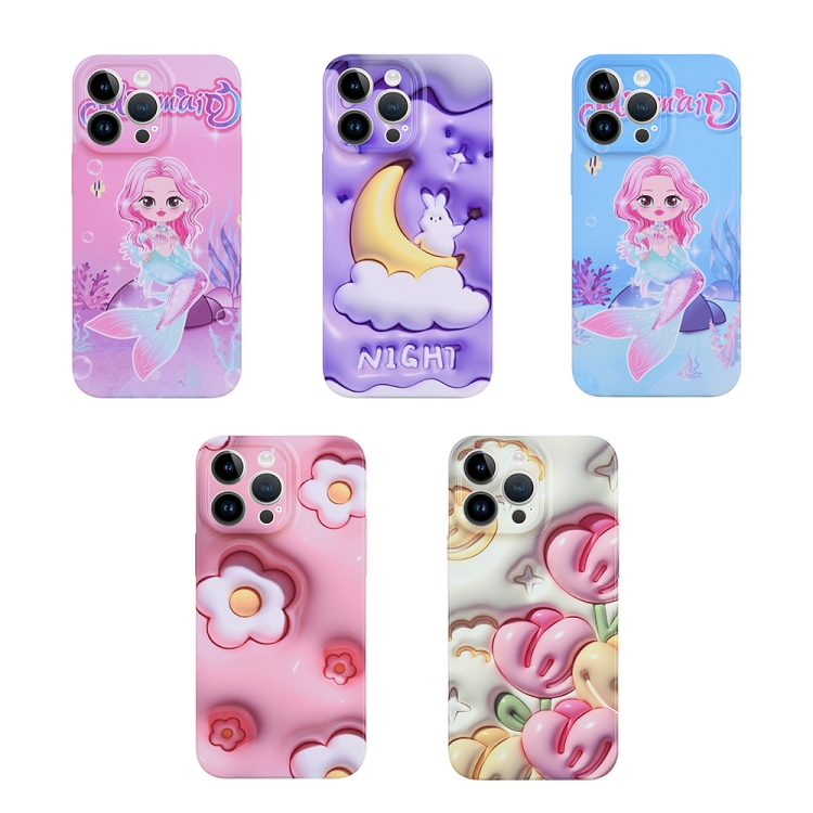For iPhone 12 Stereo Vision Pattern PC Phone Case(Pink Blossom) For iPhone 12 Stereo Vision Pattern PC Phone Case(Pink Blossom)