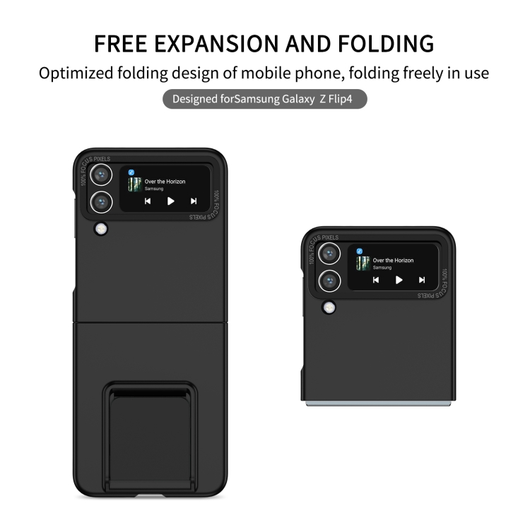 For Samsung Galaxy Z Flip4 5G Three-dimensional Folding Holder PC Phone Case(Black) For Samsung Galaxy Z Flip4 5G Three-dimensional Folding Holder PC Phone Case(Black)